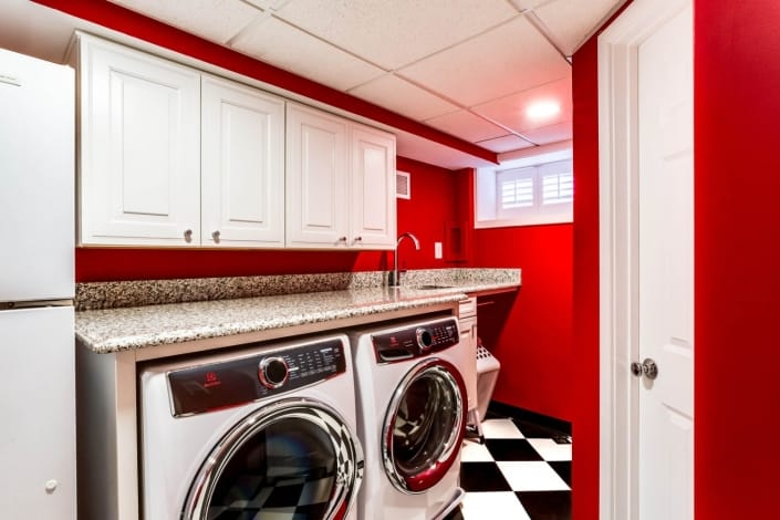 Arlington Basement Laundry and Bathroom