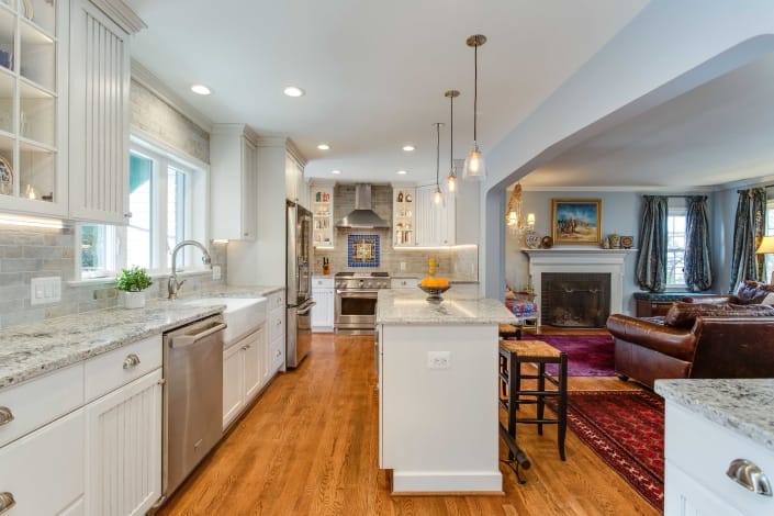 Kitchen remodel Alexandria, VA with Crystal cabinets and 1/4' oak hardwood flooring