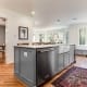 Arlington, VA kitchen remodel with custom island using Waypoint cabinetry and Kohler cast iron apron front sink