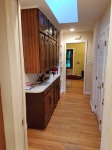 before photo Fairfax butlers pantry with old dark cabinets