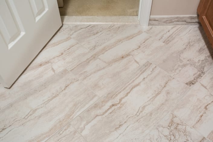 Aging in Place Bathroom Remodel Woodbridge with MSI Bernini Bianco Matte tile flooring