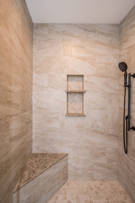 Custom shower enclosure bathroom remodel in Haymarket, VA
