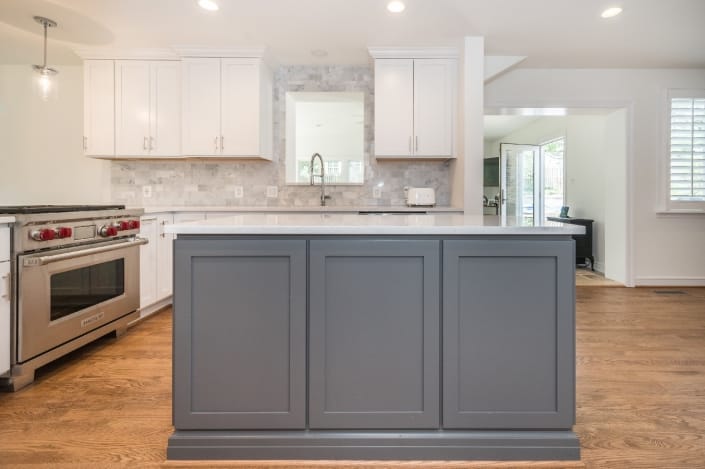 Kitchen remodel design build Alexandria, VA with custom cabinetry and island