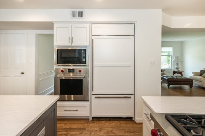 Contemporary Kitchen remodel Alexandria, VA with built in panel ready refridgerator