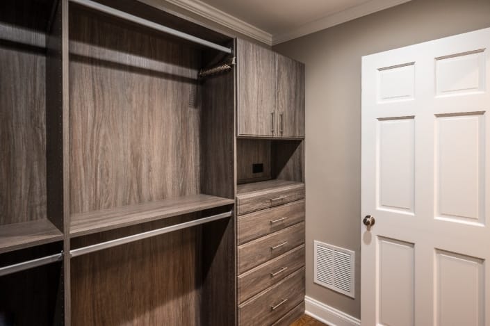 Closet organization with master suite remodel in Alexandria, VA with drawers