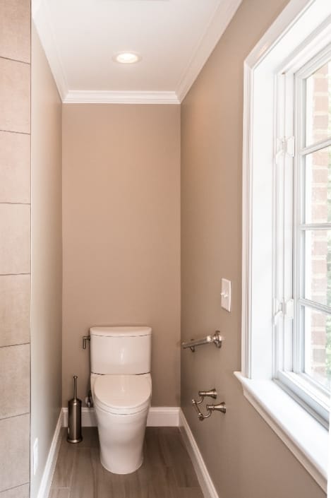 contemporary bath remodel White elongated Toto Nexus Close Coupled Toilet Alexandria, VA