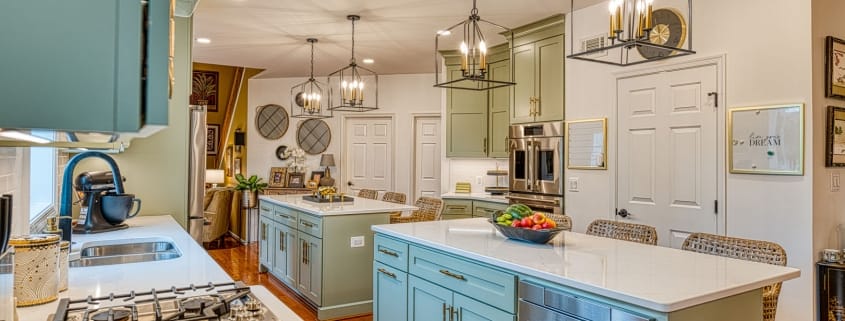 Kitchen remodeling Gainesville with double ovens and drawer style microwave
