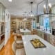Gainesville kitchen remodeling with sage green custom cabinets and gold hardware