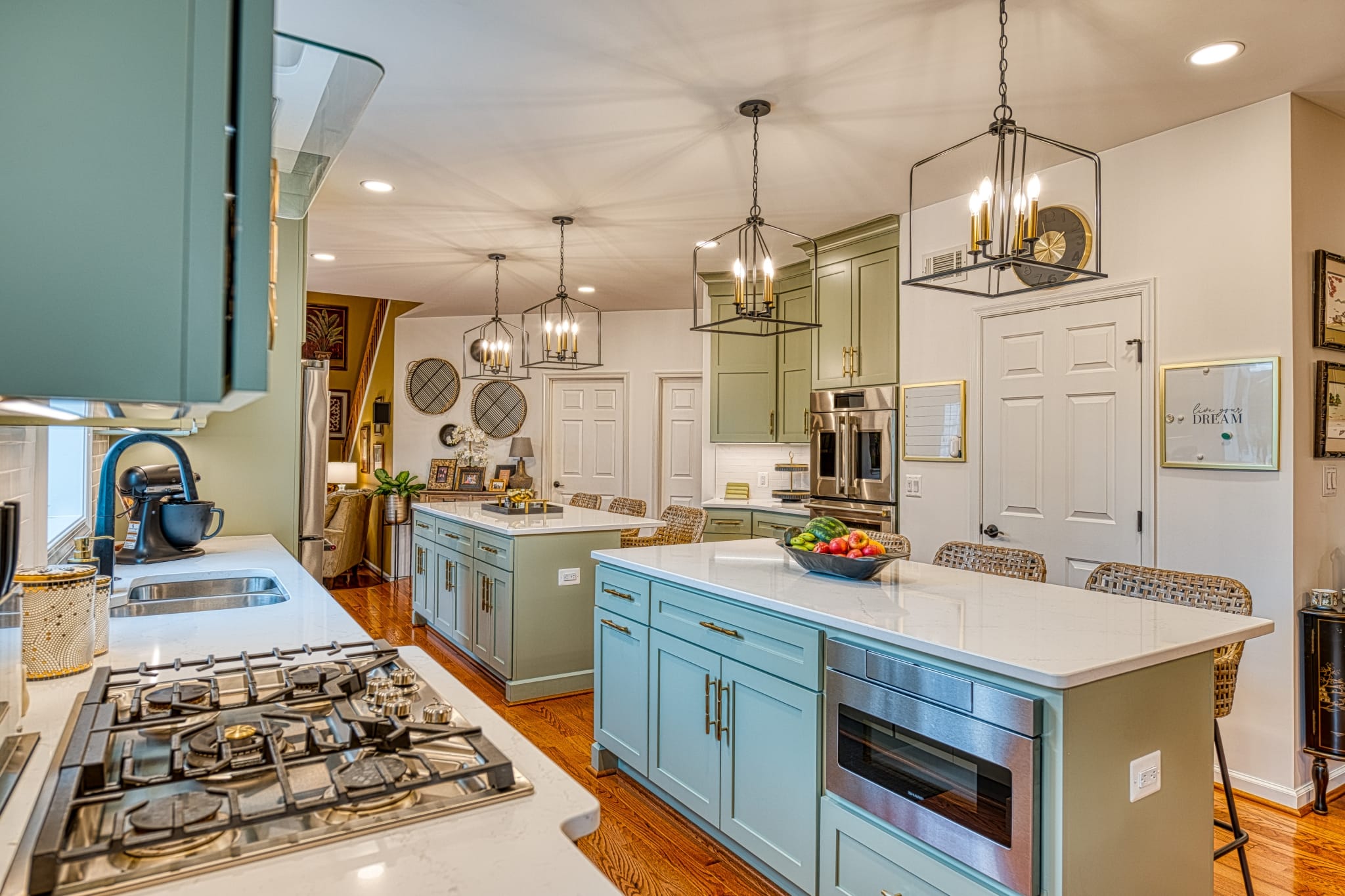 Gaiesville Kitchen Remodel with double islands