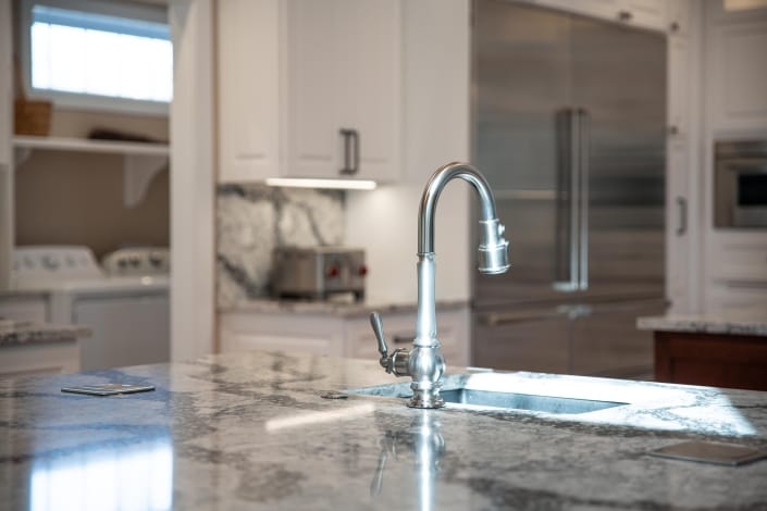 Haymarket, VA kitchen remodel with Kohler Artifacts stainless steel faucet