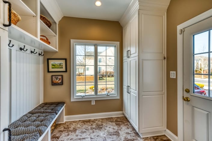 Mud Room Home Addition Haymarket with bench seat and cabinet storage