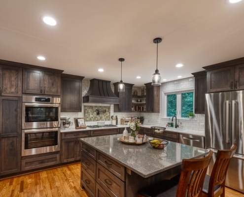 Kitchen remodel, Fairfax Station, VA featuring Koch Imperial line cabinets with Charleston door style in a Stone stain color