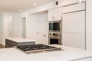 Custom contemporary kitchen remodel, Alexandria, VA with clean lines and white cabinetry