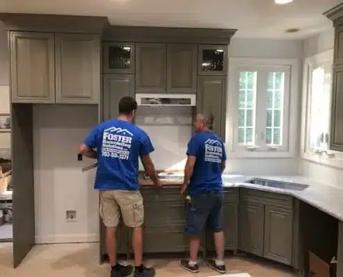 Foster remodeling carpenters working on kitchen remodel